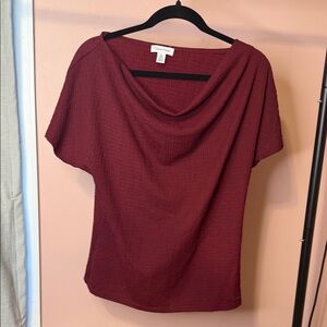 Calvin Klein Deep Red Cowl Neck Top